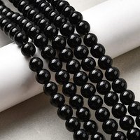 Natural Black Obsidian Beads Strands, 8mm, 48pcs, 15.16in — Jewelry Beads