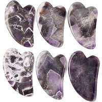 Natural Amethyst Gua Sha Heart Board Facial Massage Tool