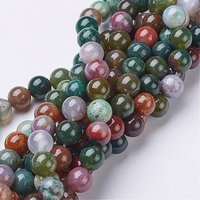 Fils de perles d'agate indienne naturelle, rondes, 8mm, 46pcs/fils — Perles à bijoux