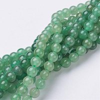 Brins de perles d'aventurine verte naturelle, rondes, 6mm, trou de 0,8mm — Perles à bijoux