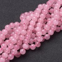 Fil de Perles de Quartz Rose Naturel, Rond, 6mm, Trou de 0,8mm — Perles à bijoux