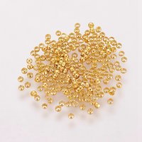 Perles à écraser en laiton, sans cadmium, sans nickel, sans plomb, couleur dorée — Perles à bijoux