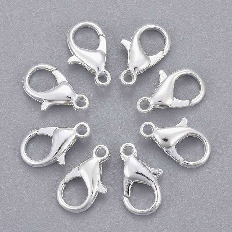 Zinc Alloy Lobster Claw Clasps, Parrot Trigger Clasps, Silver Color — Jewelry Findings