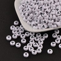Acrylic Letter Beads with Horizontal Hole, Flat Round, 7x4mm — Jewelry Beads