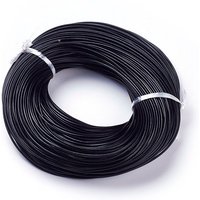 Corde en cuir de vache, véritable cordon de tressage, noir, 2,0 mm d'épaisseur