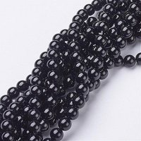 Natural Black Onyx Round Beads Strands, Grade A, 6mm, 63pcs — Jewelry Beads