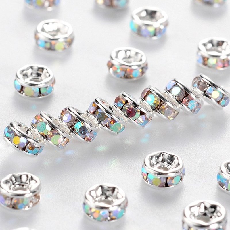 Perles Intercalaires en Laiton de Qualité A, Plaquées Argent, Sans Nickel — Perles à bijoux