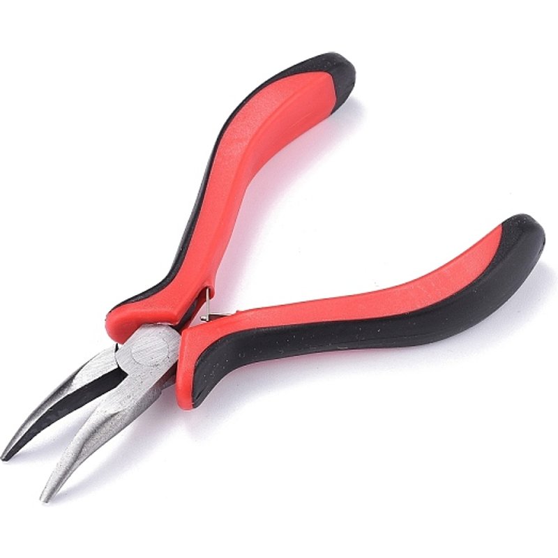 Pinces à nez courbé en acier au carbone pour la fabrication de bijoux, 130mm — Outils de création de bijoux