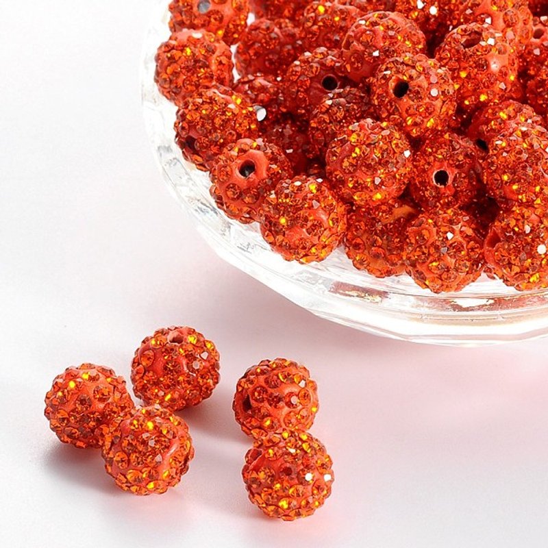Perles Pave Disco Ball, Argile Polymère, Rhinestone, Ronde, Hyacinth — Perles à bijoux