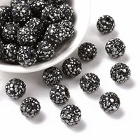 Perles Pave Disco Ball, Perles en Argile Polymère, Jet Hematite, 10mm — Perles à bijoux