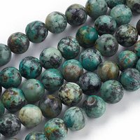 Brins de perles en turquoise africaine naturelle (jaspe), rond, 8mm — Perles à bijoux