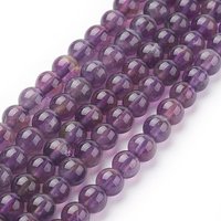 Fil de perles d'améthyste naturel, rond 4mm, 46pcs, 7.6 pouces — Perles à bijoux