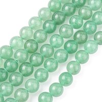 Fils de perles d'aventurine verte naturelle, rondes, vert clair, 8mm — Perles à bijoux