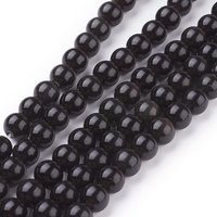 Natural Obsidian Beads Strands, Round, Grade AA, 6mm