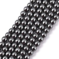 Non-Magnetic Synthetic Hematite Beads Strands, 4mm, 15inch — Jewelry Beads