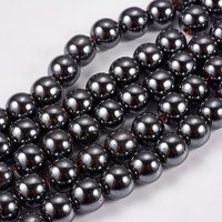 Fils de perles en hématite synthétique non magnétique, rondes, 8mm — Perles à bijoux