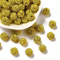 Perles Pave Disco Ball, Perles en Argile Polymère, Citrine, 10mm — Perles à bijoux