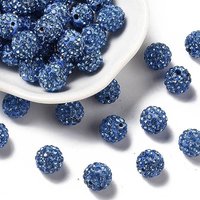 Perles Pave Disco Ball, Perles en Argile Polymère avec Strass Saphir Clair — Perles à bijoux