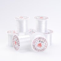 Fil Élastique Cristal Plat pour Fabrication de Bracelets Élastiques, Blanc