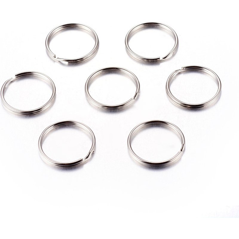 Iron Split Key Rings, Platinum, 25mm Diameter — Jewelry Findings