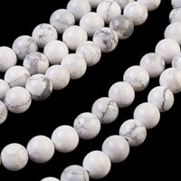 Natural Howlite Beads Strands, Round 8mm, 1mm Hole, 15 Inch — Jewelry Beads