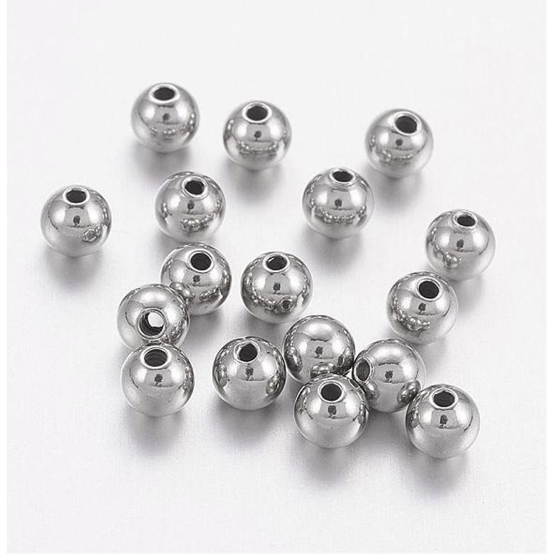 Tarnish Resistant 201 Stainless Steel Beads, Solid Round, 4mm — Jewelry Beads