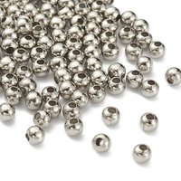 Perles creuses rondes en acier inoxydable 304 pour la fabrication de bijoux