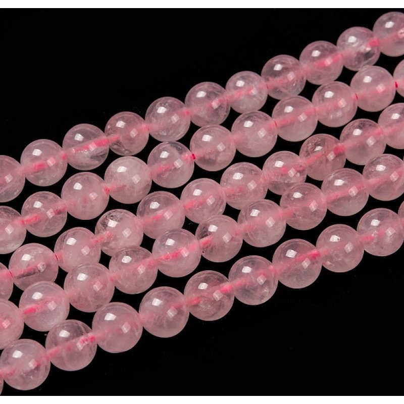 Brins de Perles de Quartz Rose Naturel, Ronds, 8mm, 15 pouces — Perles à bijoux