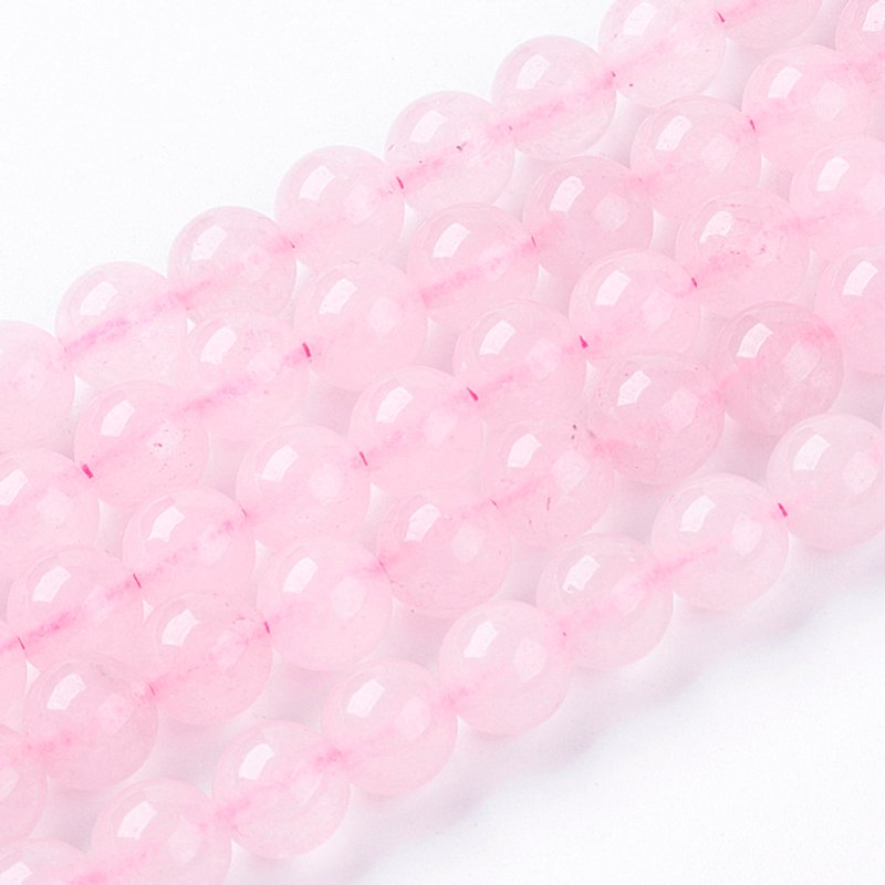 Fils de perles de quartz rose naturel, ronds, 8mm, 48pcs/fils — Perles à bijoux