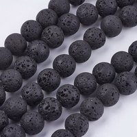 Brins de perles de lave naturelle, rondes, 10mm, 40pcs/brin — Perles à bijoux