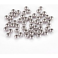 Perles séparatrices rondes lisses en acier inoxydable 304, 3x2mm, trou 1.2mm — Perles à bijoux