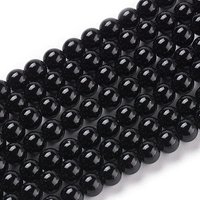 Brins de perles en onyx noir, 4mm, trou de 0.8mm, 14.5 pouces — Perles à bijoux