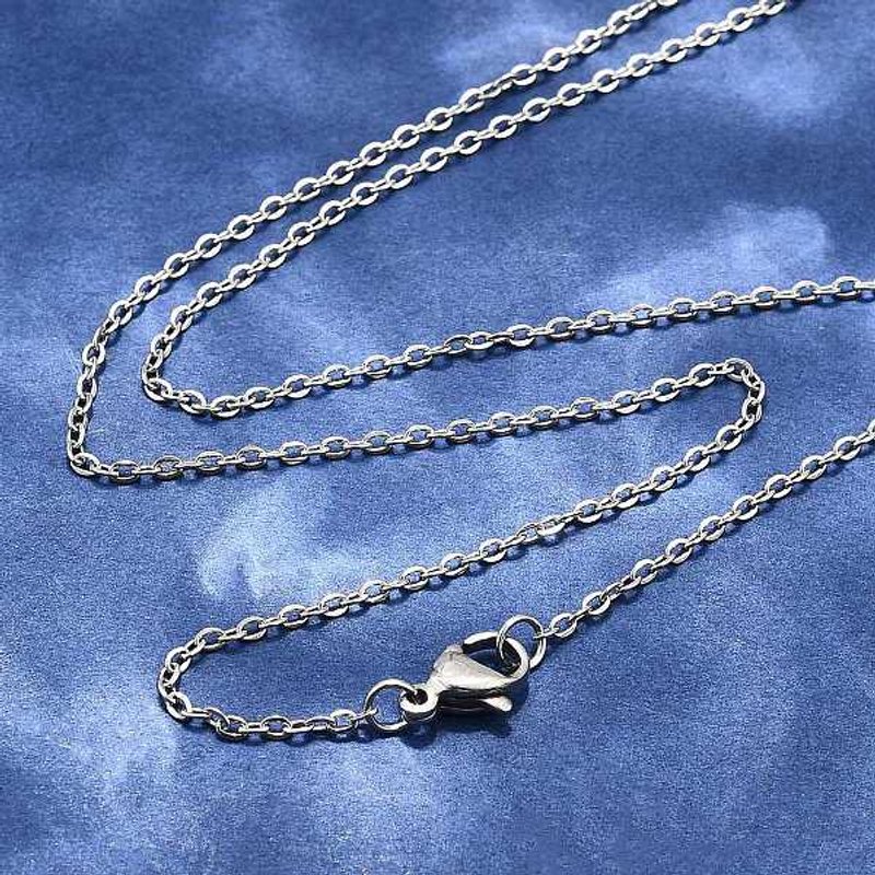 Unisex 304 Stainless Steel Cable Chain Necklace with Lobster Clasp — Pendant Necklace