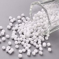 Perles de Verre, Opaque Blanches, Perles Rondes de 3mm