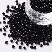 Perles de Verre Noires pour Création de Bijoux DIY, 3mm, Trou de 1mm — Perles à bijoux