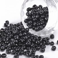 Perles de Verre Noires pour Création de Bijoux - 4mm, Trou de 1.5mm