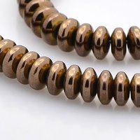Grade AAA Electroplate Synthetic Hematite Rondelle Beads Strands — Jewelry Beads