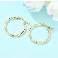 Boucles d'oreilles créoles en acier inoxydable 304, plaquées or 18K
