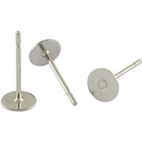 304 Stainless Steel Flat Round Blank Peg Stud Earring Findings — Jewelry Findings
