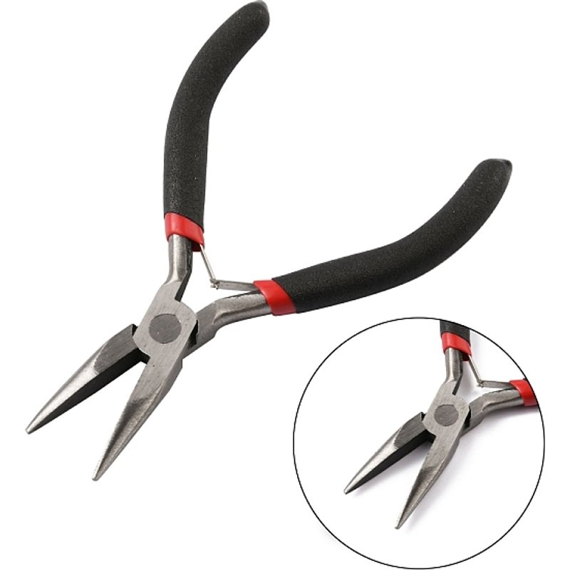 Pince à bec effilé en acier au carbone - 130x50x10mm - Noir — Outils de création de bijoux