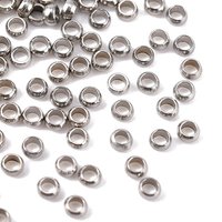 Perles Espacées Rondelles en Acier Inoxydable 304, 2x1mm, Trou: 1mm