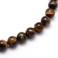 Natural Grade AB Tiger Eye Round Beads Strands, 4mm, 15 inch — Jewelry Beads