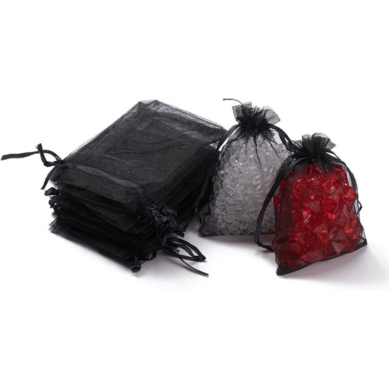 Sacs en Organza avec Cordon pour Bijoux et Cadeaux, Noir — Rangement et présentation
