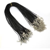 Waxed Cord Necklace Making Kit with Iron Findings, Black, 17 Inch