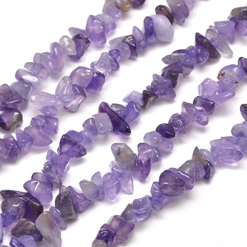 Brins de perles en chip d'améthyste naturel teint, 5-8mm, 31.5 pouces — Perles à bijoux
