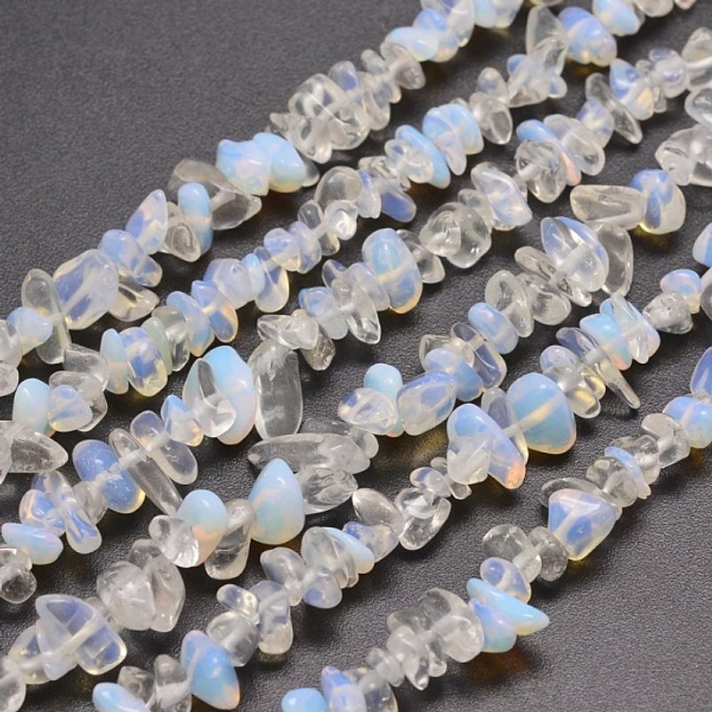 Fils de perles en chip d'opalite, 5-8mm, trou : 1mm, 31,5 pouces — Perles à bijoux