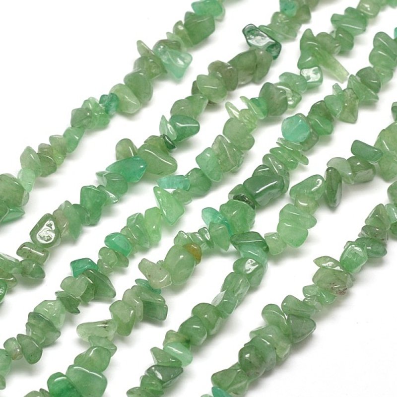 Brins de perles en chip d'aventurine verte naturelle, 5-8mm, 31,5 pouces — Perles à bijoux