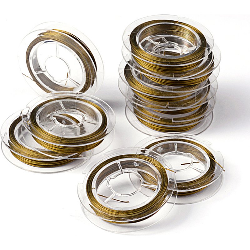 Tiger Tail Wire, Nylon-coated Stainless Steel, Dark Goldenrod, 25 Gauge — Chains, Wire & Cord
