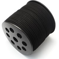 Cordon en Faux Suède, Noir, 2.7x1.4mm, 98.42 verges/rouleau