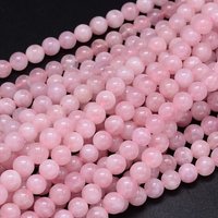 Fil de perles de quartz rose naturel grade AA de Madagascar, 8 mm — Perles à bijoux